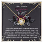 Romantic Gift for Wife or Girlfriend - Stunning Love Knot Pendant Necklace with Soulmate Message - I Am Lucky