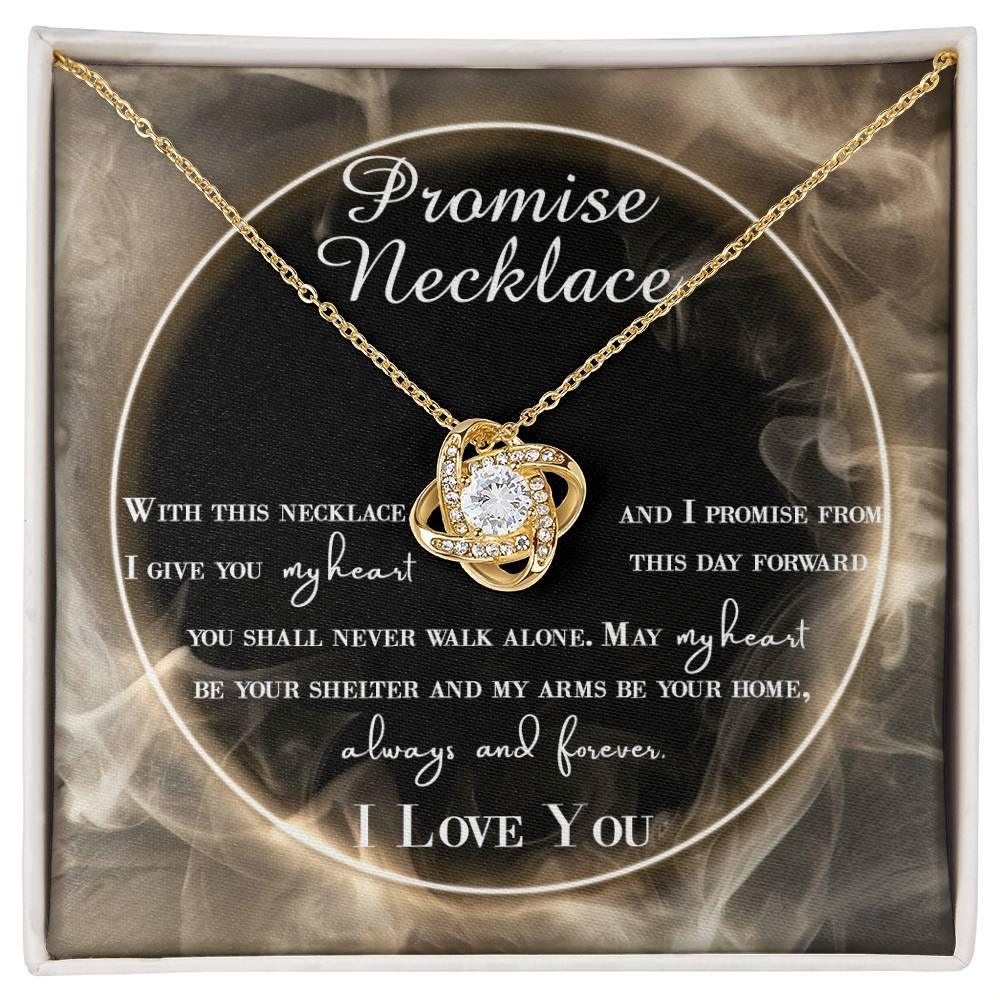 Wife Gift - I Promise My Heart Love Knot Pendant Necklace - Mallard Moon Gift Shop