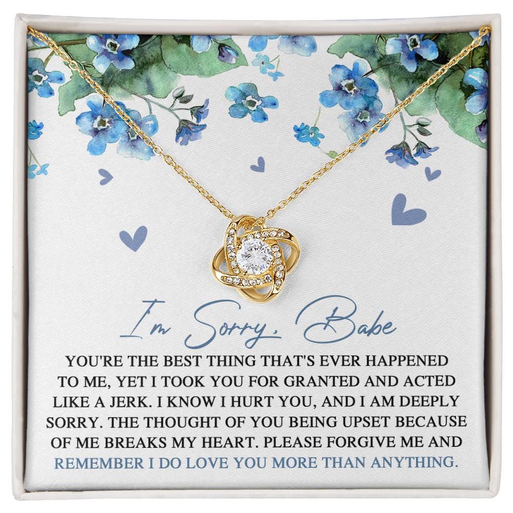 Apology Gift for Girlfriend, Wife, Soulmate - Sorry, More Than Anything - Love Knot Pendant Necklace - Mallard Moon Gift Shop
