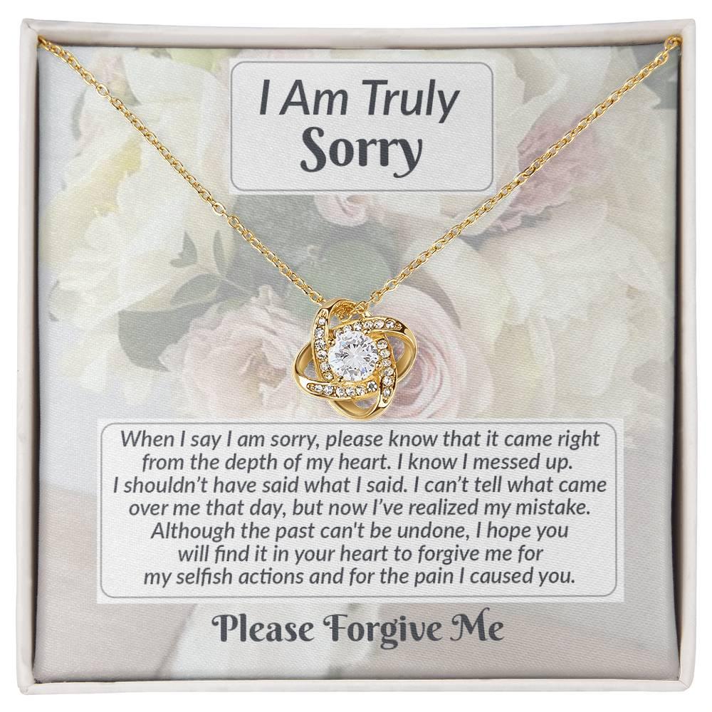 Apology Gift for Girlfriend, Wife, Soulmate - Sorry, What I Said - Love Knot Pendant Necklace - Mallard Moon Gift Shop