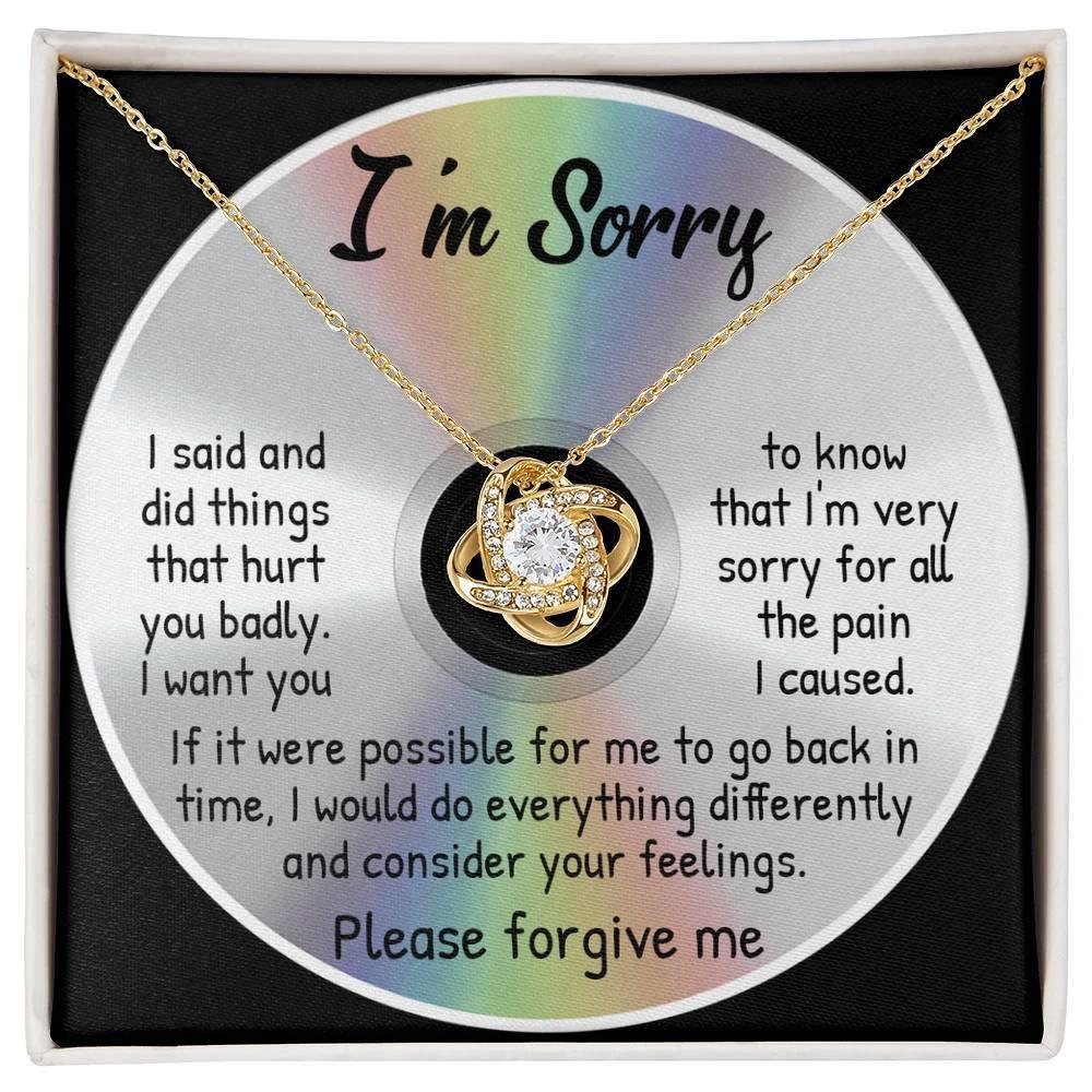 Apology Gift for Girlfriend, Wife, Soulmate - Sorry, Back In Time - Love Knot Pendant Necklace