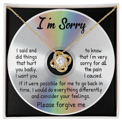 Apology Gift for Girlfriend, Wife, Soulmate - Sorry, Back In Time - Love Knot Pendant Necklace - Mallard Moon Gift Shop
