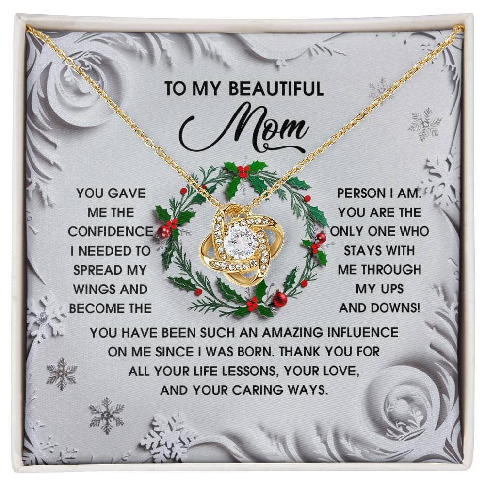 Gift for Mom - Spread My Wings - Love Knot Pendant Necklace