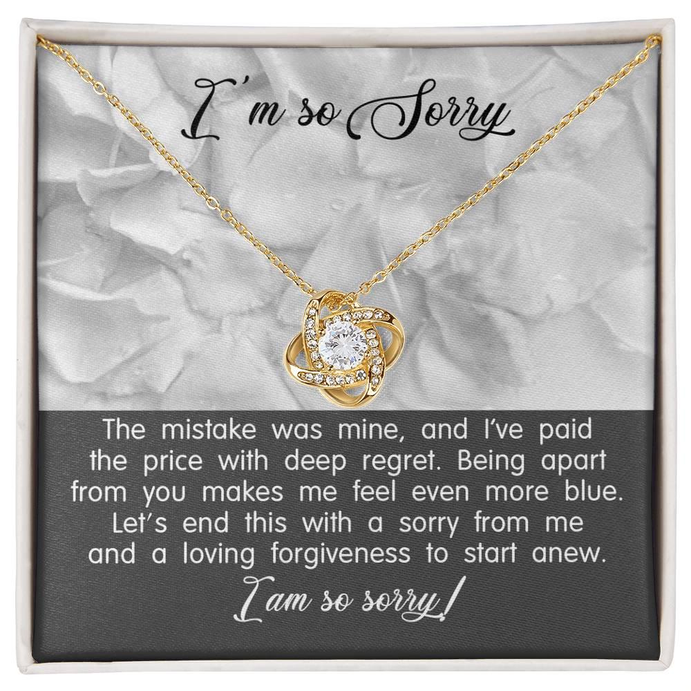 Apology Gift for Girlfriend, Wife, Soulmate - Sorry, With Deep Regret - Love Knot Pendant Necklace - Mallard Moon Gift Shop