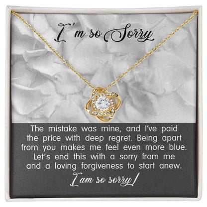 Apology Gift for Girlfriend, Wife, Soulmate - Sorry, With Deep Regret - Love Knot Pendant Necklace - Mallard Moon Gift Shop