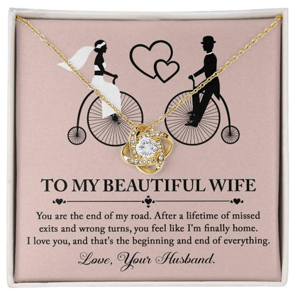 Wife Wedding Day Gift - I'm Finally Home Love Knot Pendant Necklace - Mallard Moon Gift Shop