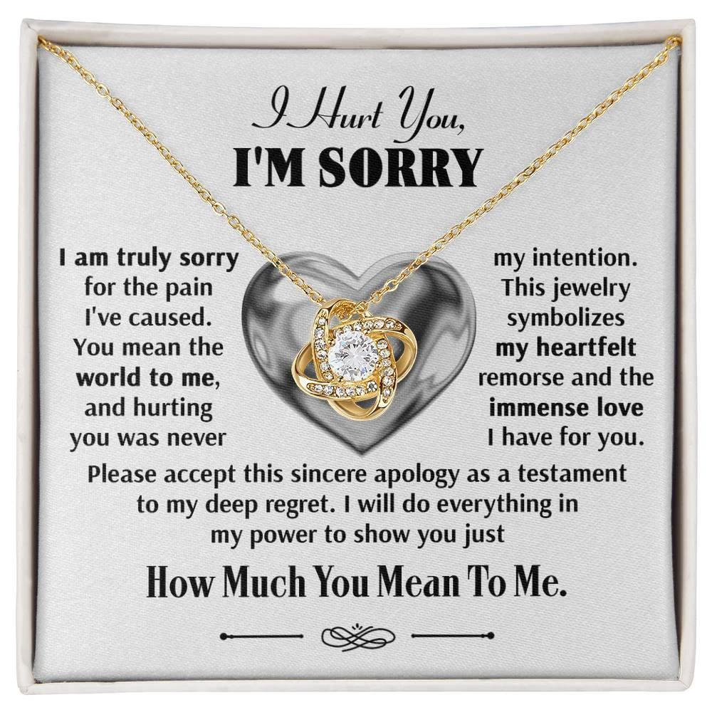 Apology Gift for Girlfriend, Wife, Soulmate - Sorry, Sincere Apology - Love Knot Pendant Necklace