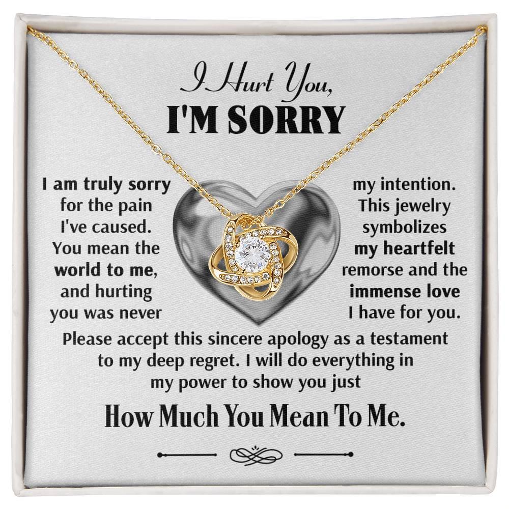 Apology Gift for Girlfriend, Wife, Soulmate - Sorry, Sincere Apology - Love Knot Pendant Necklace - Mallard Moon Gift Shop