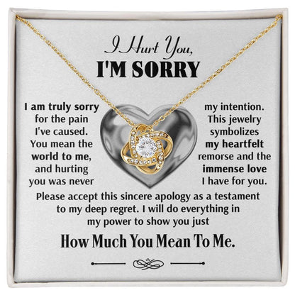 Apology Gift for Girlfriend, Wife, Soulmate - Sorry, Sincere Apology - Love Knot Pendant Necklace - Mallard Moon Gift Shop