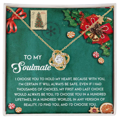 Gift for Soulmate - Be Safe - Love Knot Pendant Necklace - Mallard Moon Gift Shop
