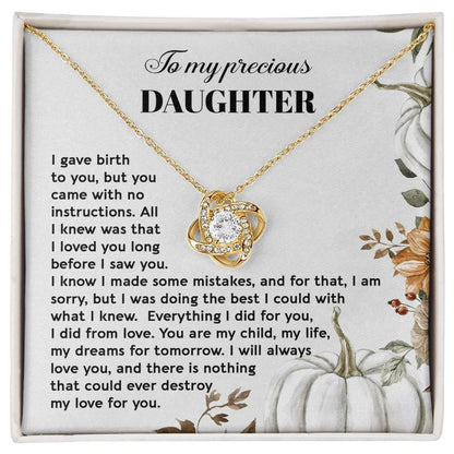 Daughter - I Did From Love - Love Knot Pendant Necklace - Mallard Moon Gift Shop