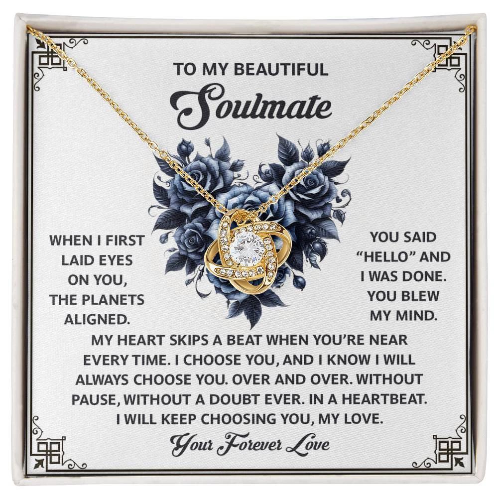 To My Beautiful Soulmate - Love Knot Necklace – A Romantic Gift to Celebrate Endless Love and Devotion