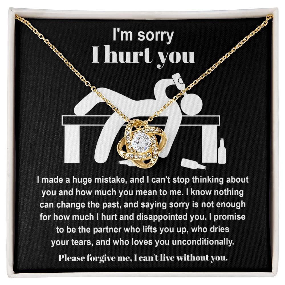 Apology Gift for Girlfriend, Wife, Soulmate - Sorry, Nothing Can Change The Past - Love Knot Pendant Necklace