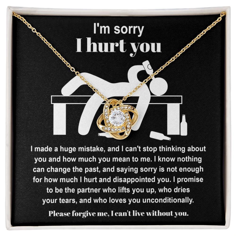 Apology Gift for Girlfriend, Wife, Soulmate - Sorry, Nothing Can Change The Past  - Love Knot Pendant Necklace - Mallard Moon Gift Shop