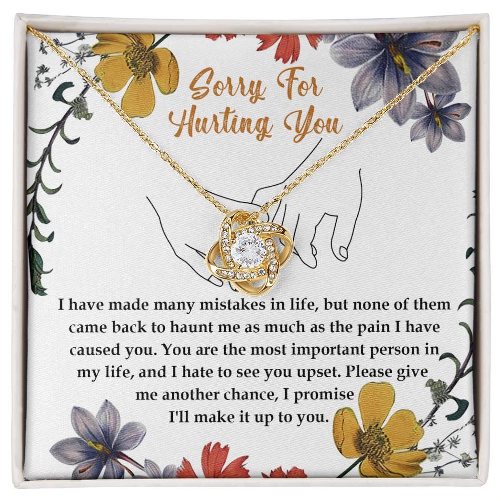 Apology Gift for Girlfriend, Wife, Soulmate- Sorry, Haunt Me - Love Knot Pendant Necklace - Mallard Moon Gift Shop