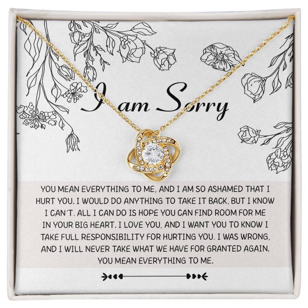 Apology Gift for Girlfriend, Wife, Soulmate - Sorry, Your Big Heart - Love Knot Pendant Necklace - Mallard Moon Gift Shop