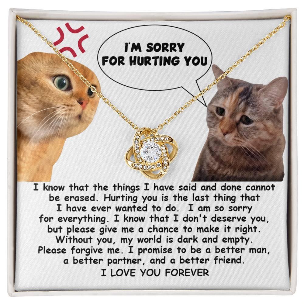 Apology Gift for Girlfriend, Wife, Soulmate - Sorry, Make It Right - Love Knot Pendant Necklace - Mallard Moon Gift Shop