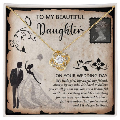 Daughter Wedding Day Gift Beautiful Bride Love Knot Pendant Necklace - Mallard Moon Gift Shop