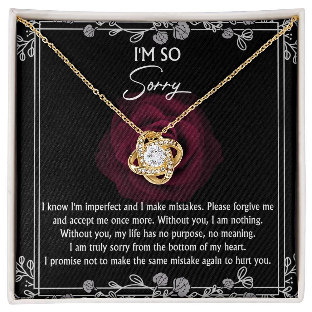Apology Gift for Girlfriend, Wife, Soulmate - Sorry, I Am Nothing - Love Knot Pendant Necklace - Mallard Moon Gift Shop