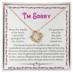 Apology Gift for Girlfriend, Wife - Sorry, For the Pain I Caused - Love Knot Pendant Necklace