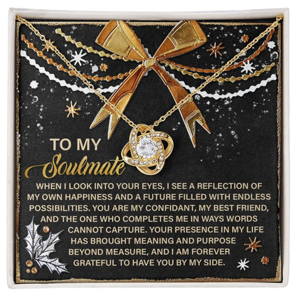 Gift for Soulmate - By My Side - Love Knot Pendant Necklace - Mallard Moon Gift Shop