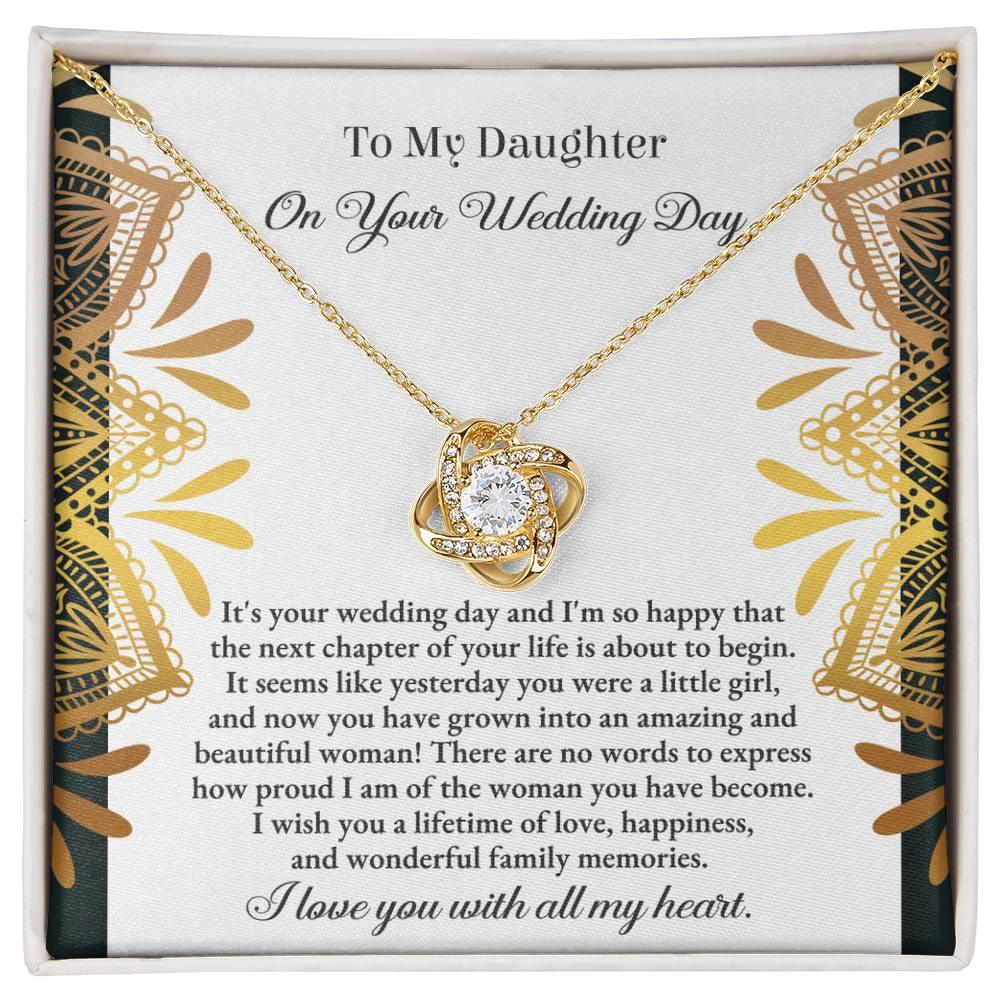 Daughter Wedding Day Gift - A Little Girl - Love Knot Pendant Necklace - Mallard Moon Gift Shop