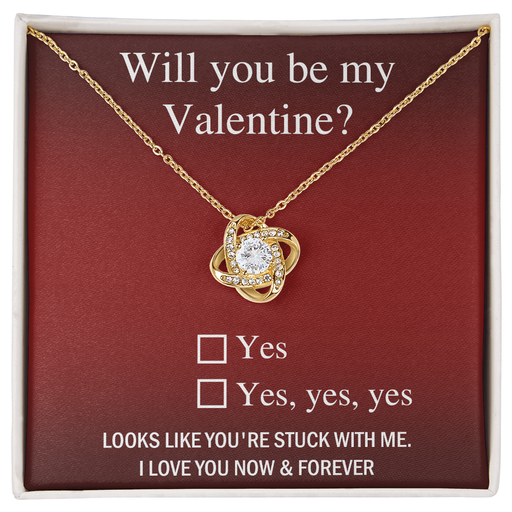 Valentine Love Knot Necklace - Just Say Yes - Mallard Moon Gift Shop