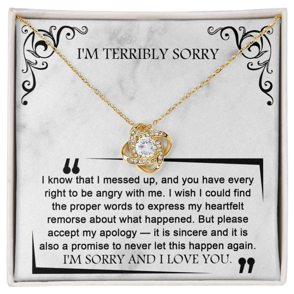 Apology Gift for Girlfriend, Wife, Soulmate - Sorry, Angry With Me - Love Knot Pendant Necklace