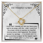 Apology Gift for Girlfriend, Wife, Soulmate - Sorry, Angry With Me - Love Knot Pendant Necklace