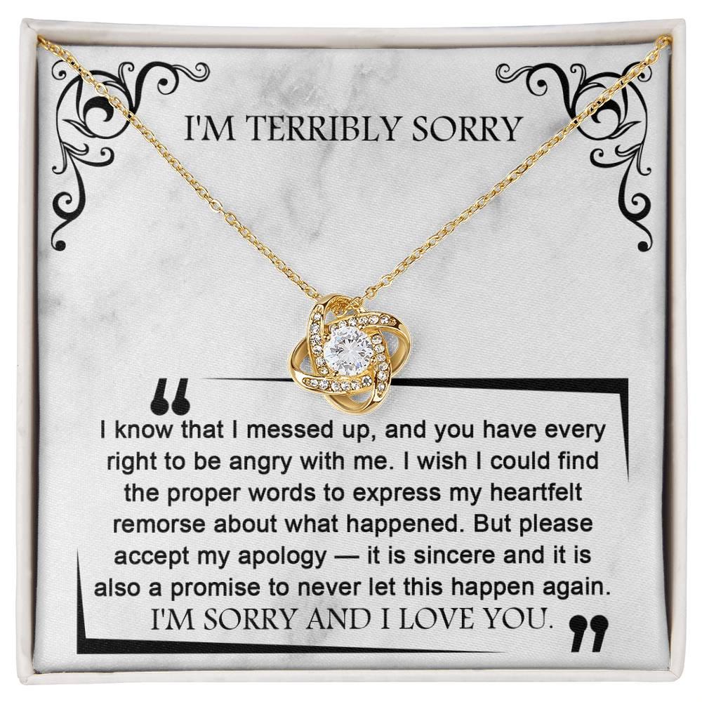 Apology Gift for Girlfriend, Wife, Soulmate - Sorry, Angry With Me - Love Knot Pendant Necklace - Mallard Moon Gift Shop