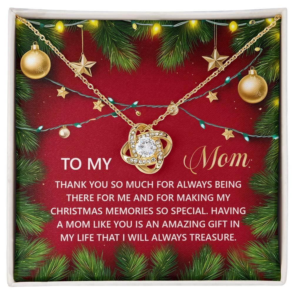 Gift for Mom - Christmas Memories - Love Knot Pendant Necklace