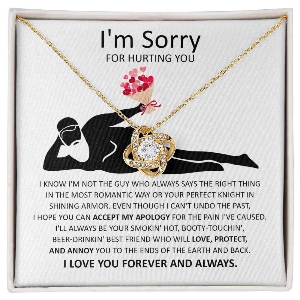 Apology Gift for Girlfriend, Wife, Soulmate - Sorry, The Most Romantic - Love Knot Pendant Necklace