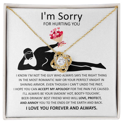 Apology Gift for Girlfriend, Wife, Soulmate - Sorry, The Most Romantic - Love Knot Pendant Necklace - Mallard Moon Gift Shop