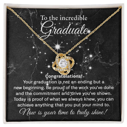 Daughter Graduation Milestone Gift You Can Achieve Anything Love Knot Pendant Necklace - Mallard Moon Gift Shop