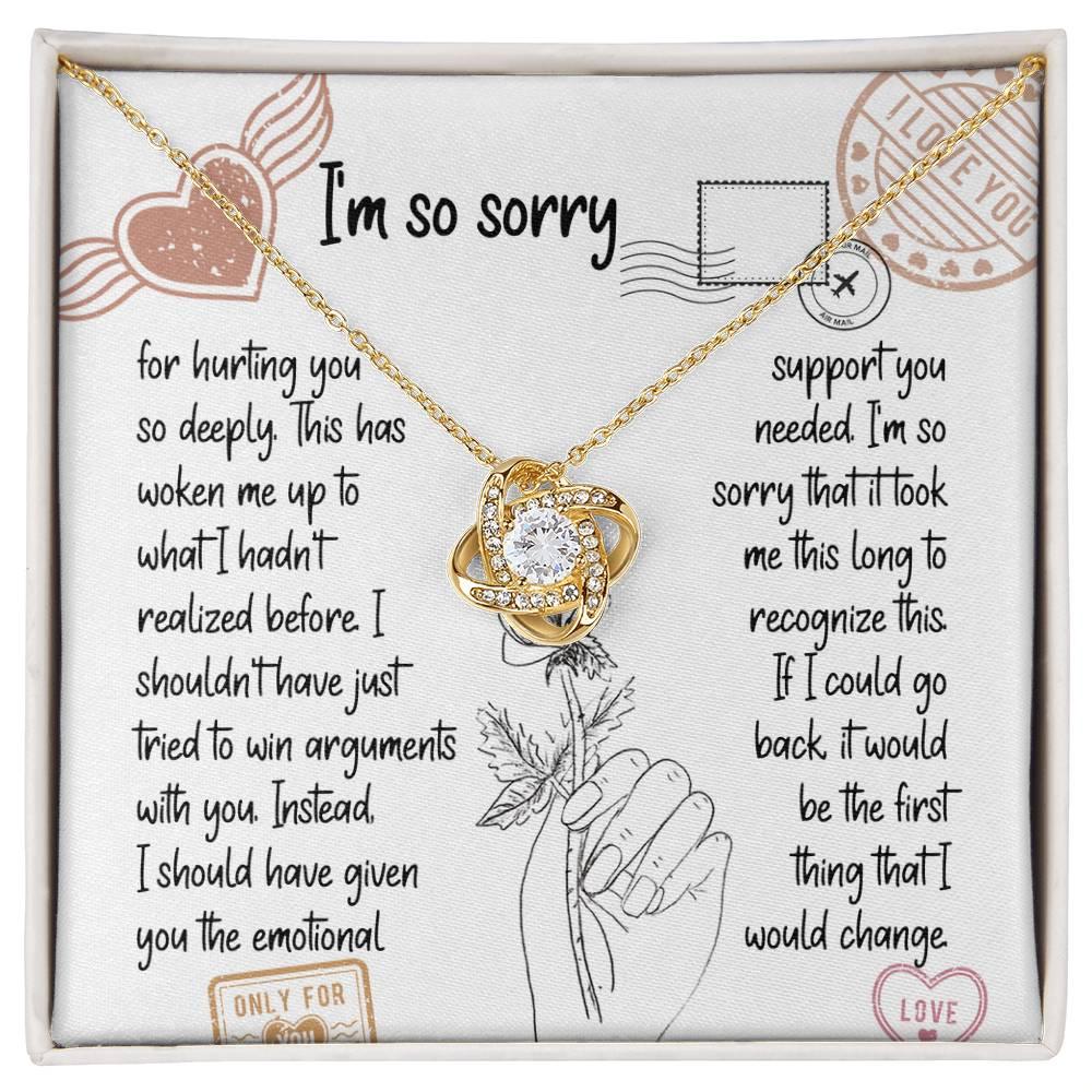 Apology Gift for Girlfriend, Wife, Soulmate, Emotional Support - Love Knot Pendant Necklace - Mallard Moon Gift Shop