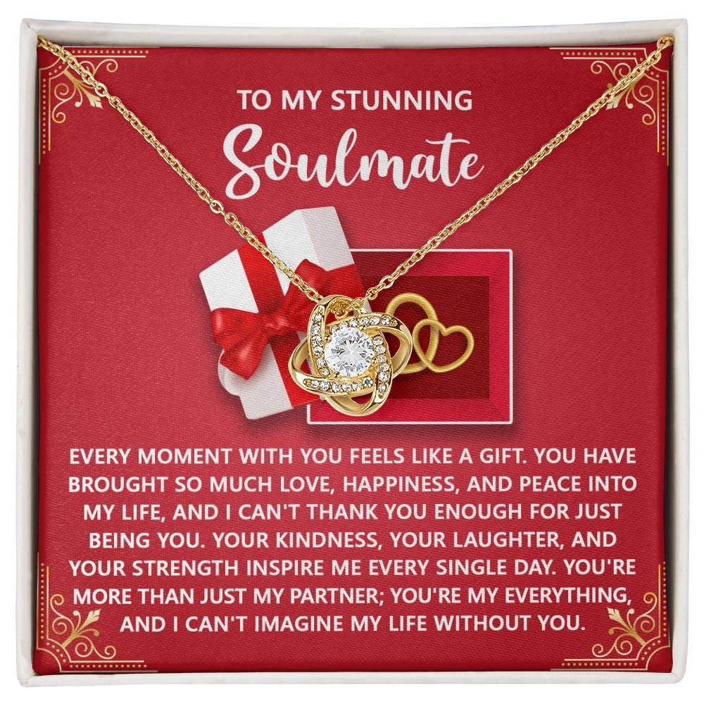 Romantic Anniversary, Valentine's Day Gift for Soulmate, Wife, Girlfriend - Feels Like A Gift - Love Knot Pendant Necklace