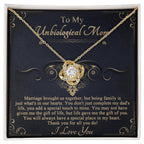 Gift for Unbiological Mother You Complete my Dad's Life Love Knot Pendant Necklace