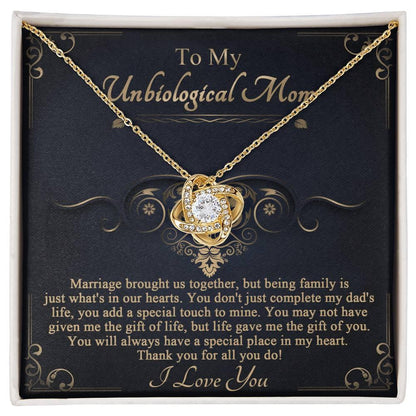 Gift for Unbiological Mother You Complete my Dad's Life Love Knot Pendant Necklace - Mallard Moon Gift Shop