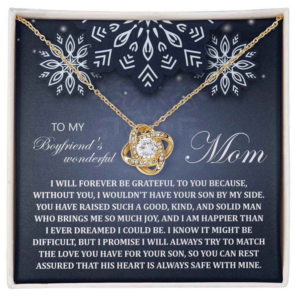Gift for Boyfriend's Mom - By My Side - Love Knot Pendant Necklace