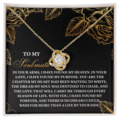 Romantic Anniversary, Valentine's Day Gift for Soulmate, Wife, Girlfriend - I Found My Heaven - Love Knot Pendant Necklace - Mallard Moon Gift Shop