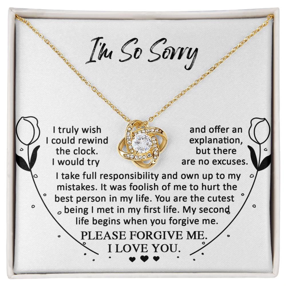 Apology Gift for Girlfriend, Wife, Soulmate - Sorry, My First Life - Love Knot Pendant Necklace - Mallard Moon Gift Shop