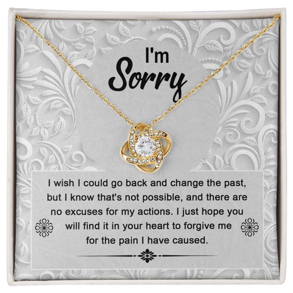 Apology Gift for Girlfriend, Wife, Soulmate - Sorry, Change The Past - Love Knot Pendant Necklace - Mallard Moon Gift Shop