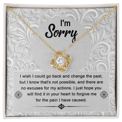 Apology Gift for Girlfriend, Wife, Soulmate - Sorry, Change The Past - Love Knot Pendant Necklace - Mallard Moon Gift Shop