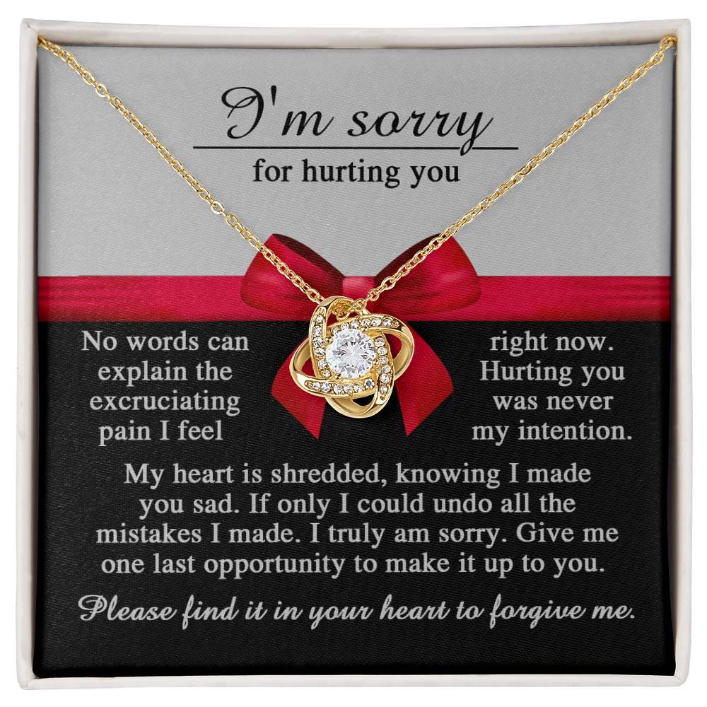 Apology Gift for Girlfriend, Wife, Soulmate - Sorry, Made You Sad - Love Knot Pendant Necklace - Mallard Moon Gift Shop