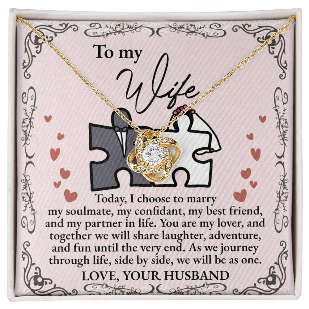 Wife Wedding Day Gift We Will Be As One Love Knot Pendant Necklace - Mallard Moon Gift Shop