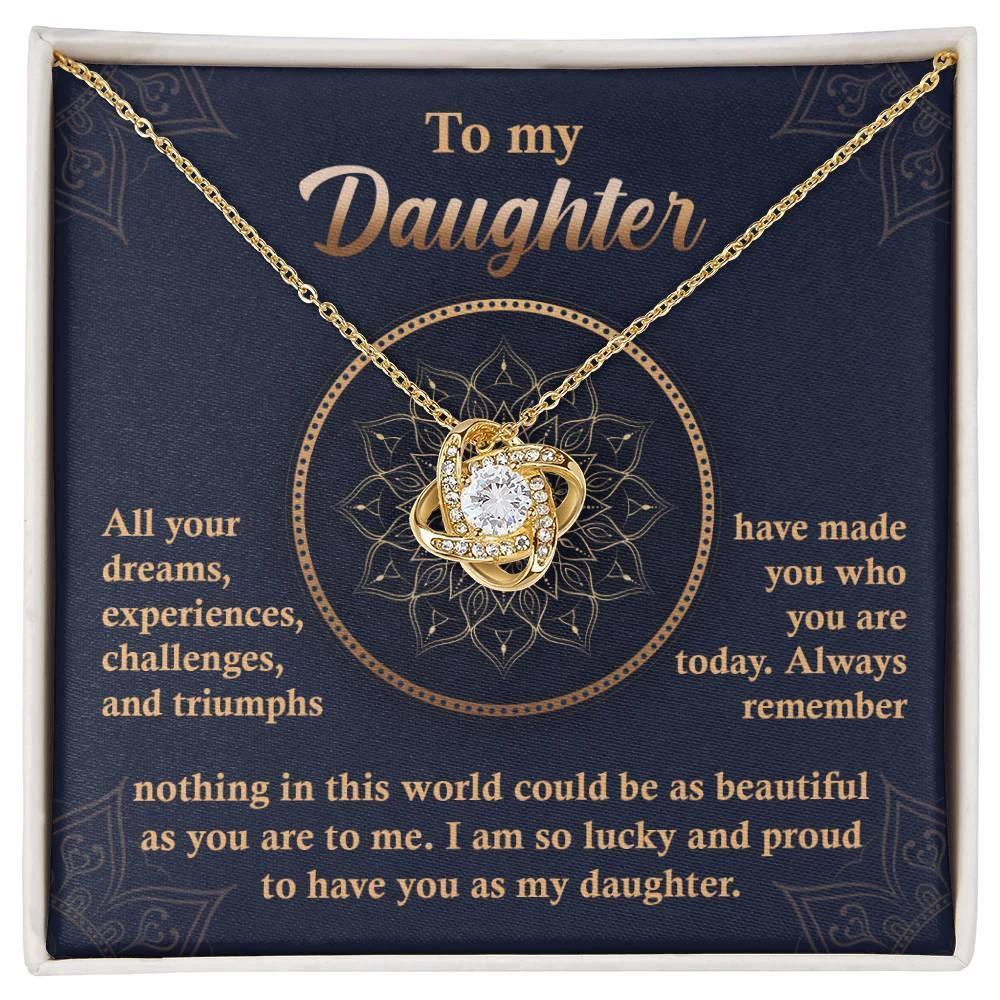Daughter Gift - All Your Dreams Love Knot Pendant Necklace