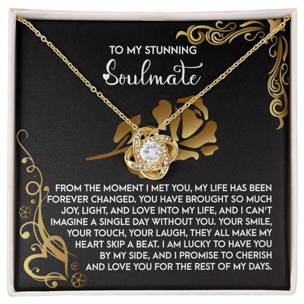 To My Stunning Soulmate - Love Knot Necklace – A Romantic Gift to Celebrate Joy, Love, and Forever Devotion