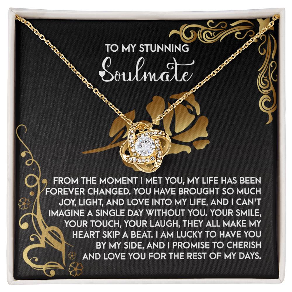 To My Stunning Soulmate - Love Knot Necklace – A Romantic Gift to Celebrate Joy, Love, and Forever Devotion - Mallard Moon Gift Shop