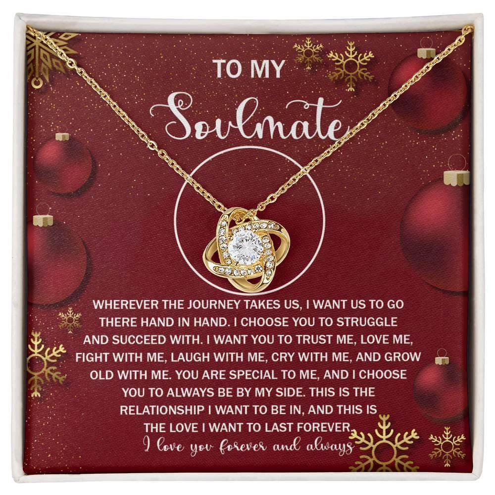 Gift for Soulmate - Journey By My Side - Love Knot Pendant Necklace