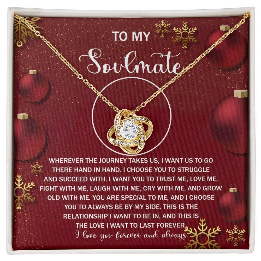 Gift for Soulmate - Journey By My Side - Love Knot Pendant Necklace - Mallard Moon Gift Shop